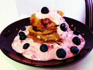chocolate raspberry protein pancakes